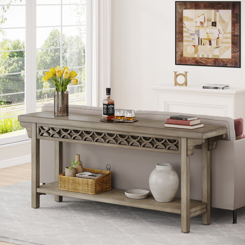 Console en bois massif 70,8 po Holzhauer, Gris