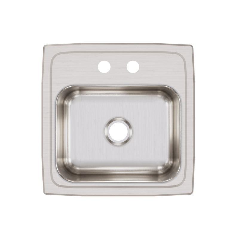 Lustertone 15'' L x 15'' W Drop-In Kitchen Sink, 2 hole