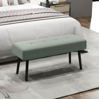 Doyline End of Bed Bench with Thick Padding and Steel Legs for Entryway
