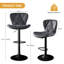 Swivel Upholstered Adjustable Height Counter Stool with Metal Frame-1050875808