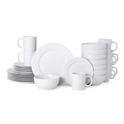 Pfaltzgraff Winston 32-piece Porcelain Dinnerware Set, Service For 8 In Whitehe