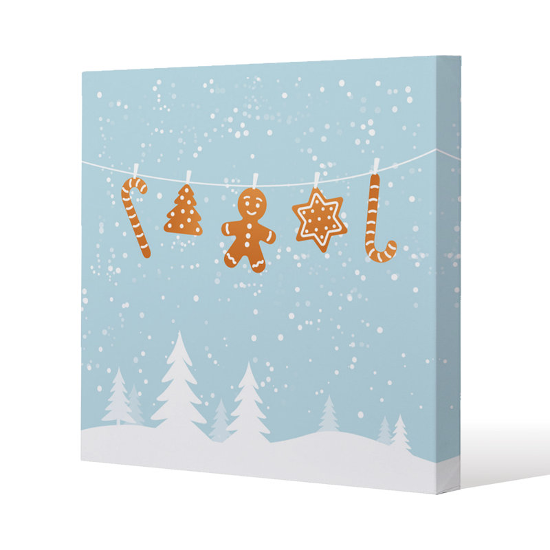 Hanging Ginger Breads - Wrapped Canvas Print, 90cm H x 90cm W