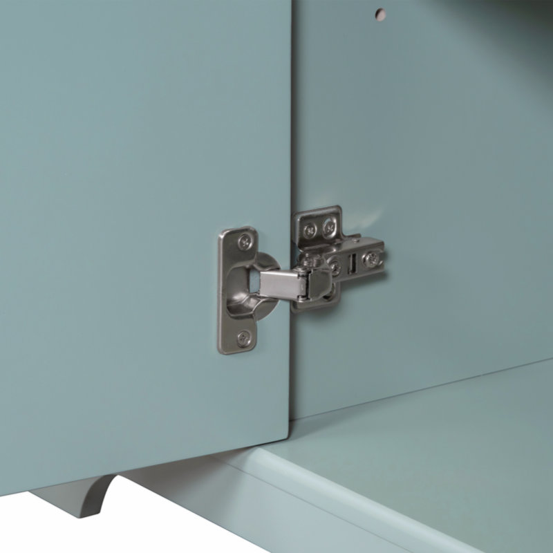 Green Solid Wood and MDF Freestanding Bathroom Vanity with Ceramic Sink