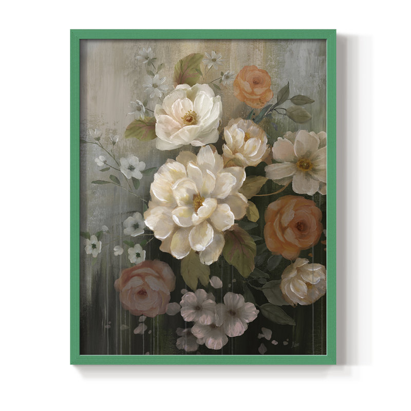 Moody Blooms, reproduction encadrée - bois massif, H 30 po x l 24 po, Vert