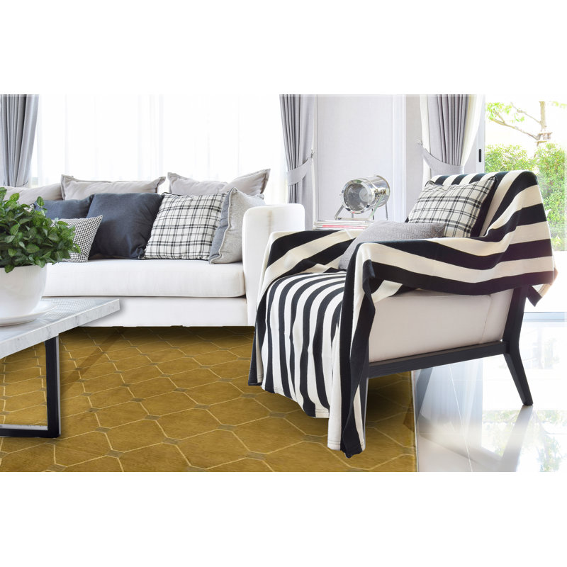 Hand-Knotted High-Quality Yellow Area Rug