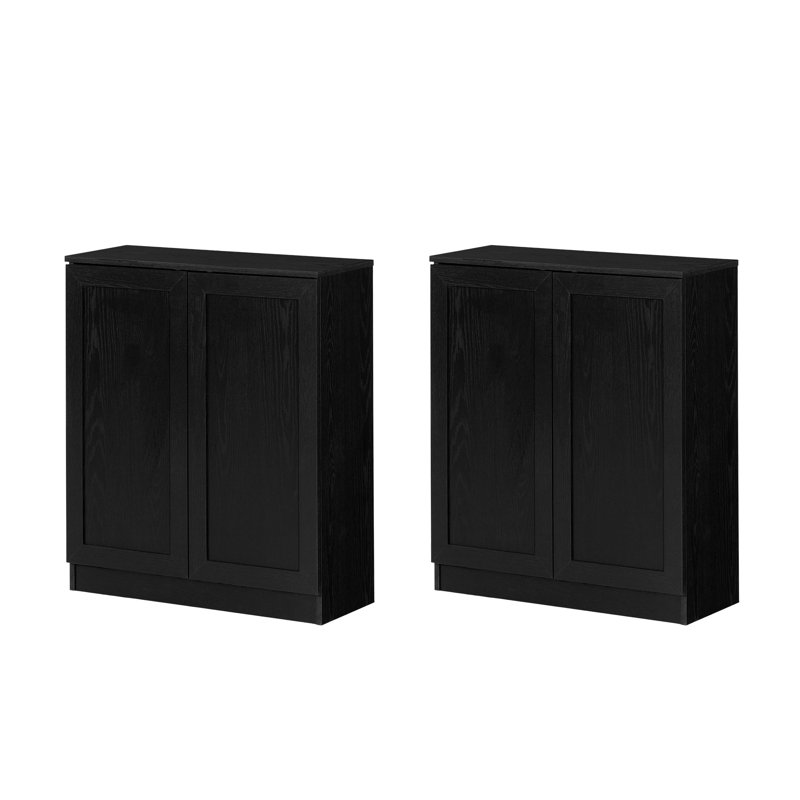 Ensemble de 2 buffets avec tablettes Arum, Chêne noir