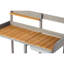 Table de travail en bois pour jardin, banc de rempotage extérieur avec armoire, grande surface de travail, construction en bois, banc de couleur brune et grise, fabrication spacieuse de l'armoire, finition gris et finition