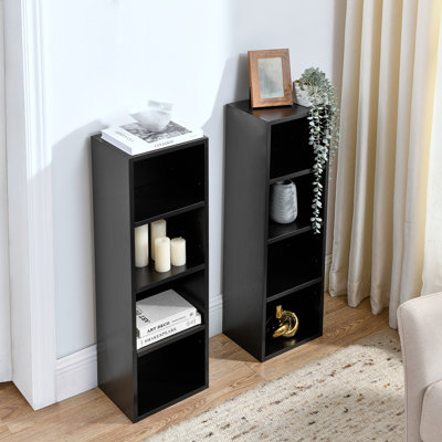 8-tier Tall Narrow Media Tower Rack – Disassemblable Cd/dvd Slim Storage Cabinet With 3-level Adjustable Shelves, Multi-functional Double-decker Bookcase Display Shelf For Home Office/living Room/bedroom