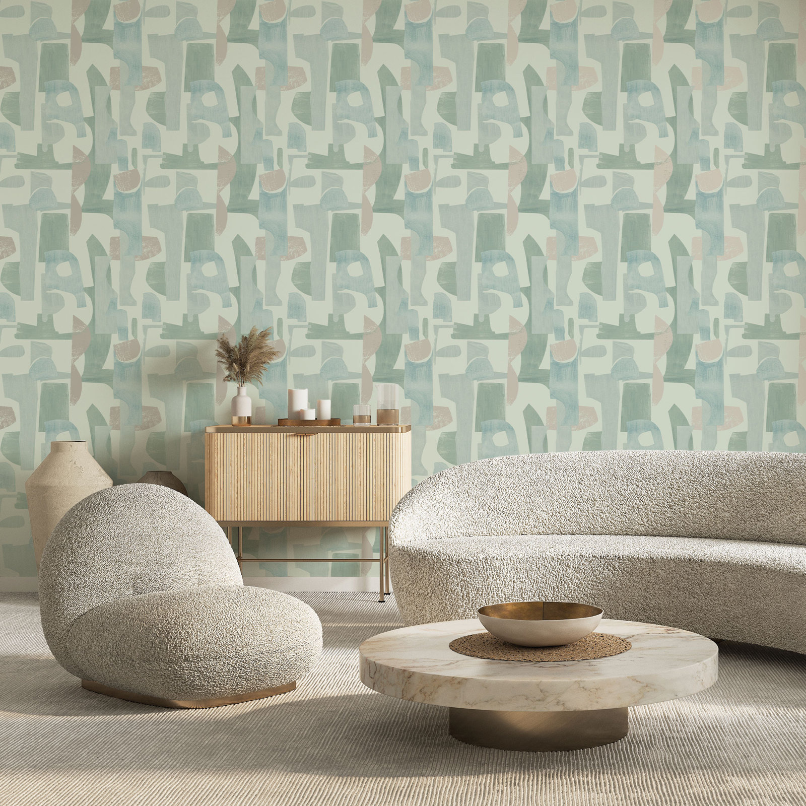 Tariq Self-Adhesive Wallpaper Roll, Green