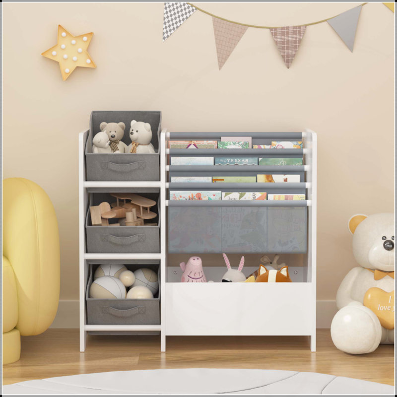 Multifunctional Kids Bookshelf and Storage Combo for Playful Learning