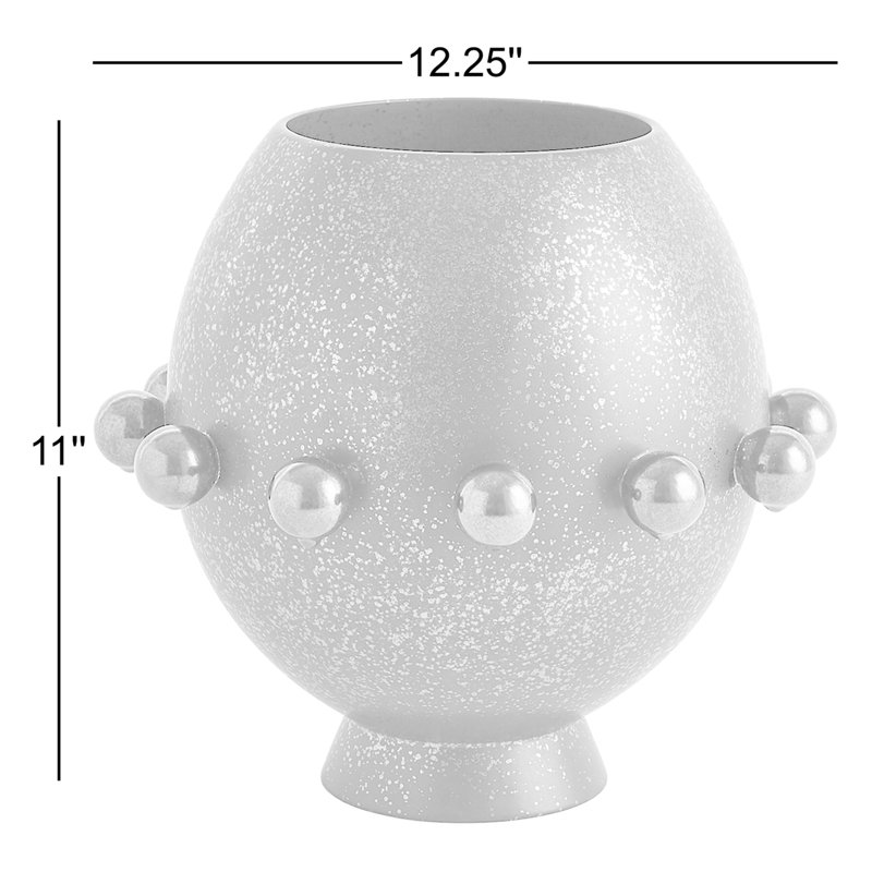 Spheres Collection Vase-Ivory, White