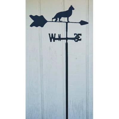 Girouette berger allemand à fixation pour jardin