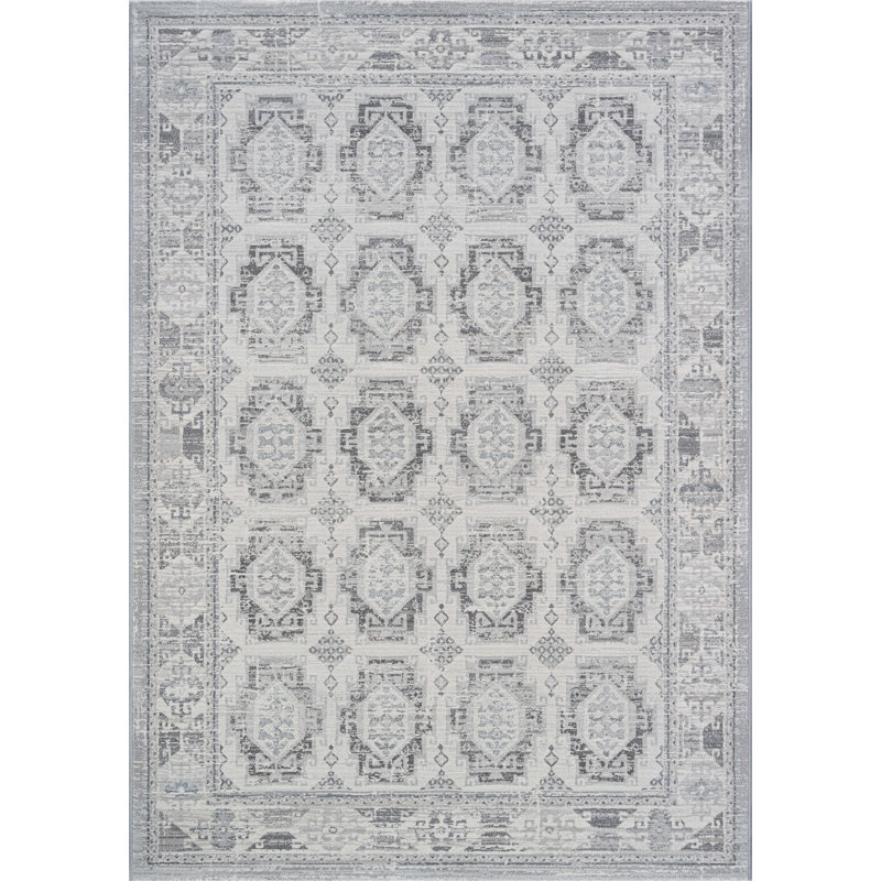 Tapis ivoire, gris et beige en oléfine Winnie