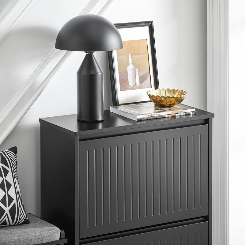 Shoe Storage Cabinet, Black, 2