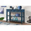 Console Mid-Century avec 2 tiroirs et 2 tablettes à niveaux - bleu marine, 42 po-2040885609