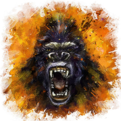 Gorilla Digital Art 1 Wildlife Collection - Art Prints