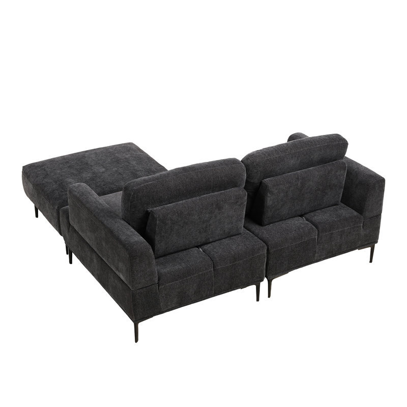 Canapé 71 po avec tabouret 1 pièce, Gris