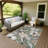 Machine Washable Indoor/Outdoor Millner ACN2260 Floral Rug-1488544976