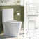  Modern One Piece Toilet, 1.1/1.6 GPF Elongated Dual Flush Toilet with Soft Closing Seat, Standard Modern Toilet for Bathroom, 12" Rough-In