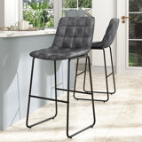 Bianchini Upholstered Counter Stool with Metal Frame