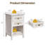 Table de chevet en rotin naturel l 17,7 po avec 2 tiroirs
