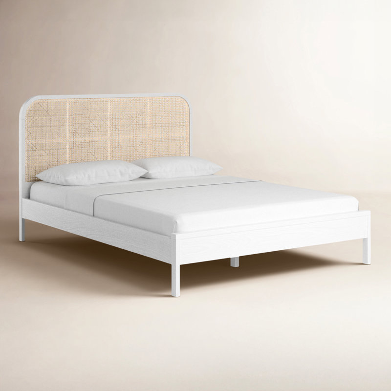 Ennis Cane Bed, Queen, White