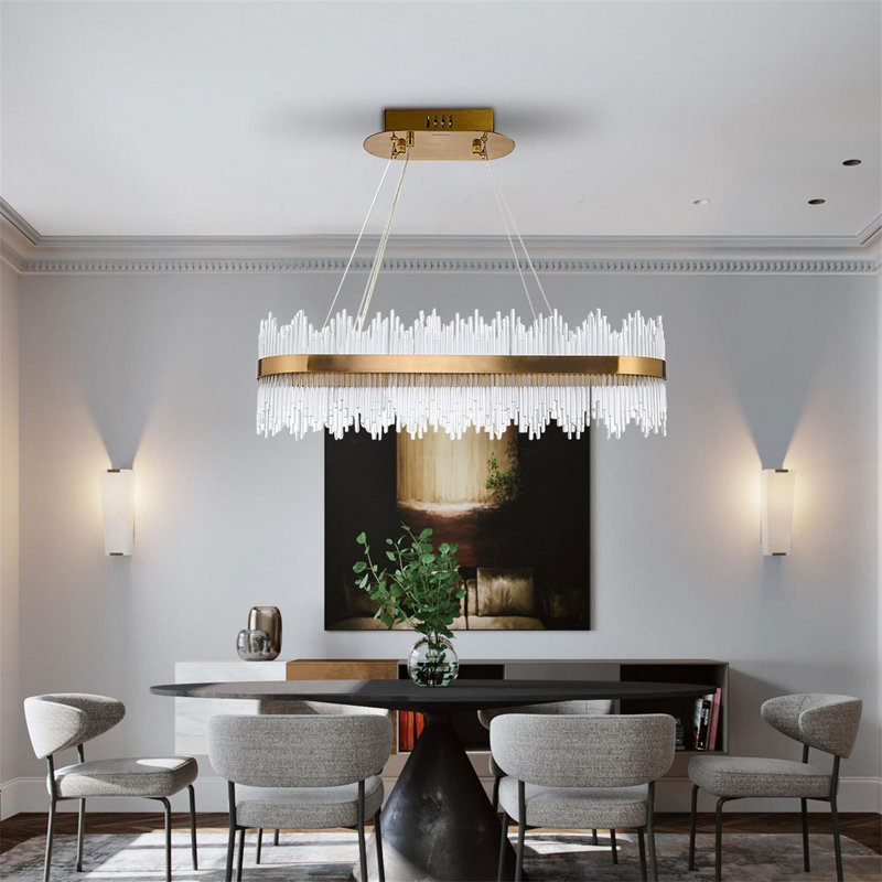 Dimmable LED Drum Chandelier