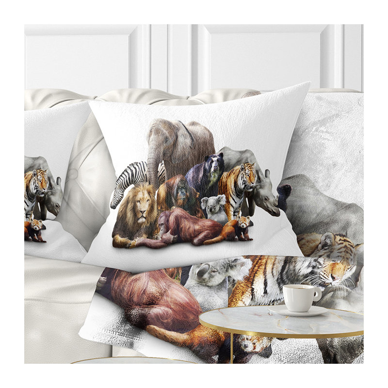  Coussin abstrait, 16 po x 16 po, Coussin décoratif