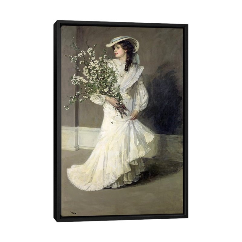 'Spring' - Wrapped Canvas Painting Print, Black Floater Framed Canvas, No Mat, 60" H x 40" W x 1.5" D