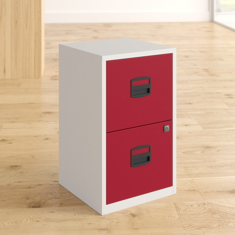 40 cm W 2 -Drawer Filing Cabinet, Red