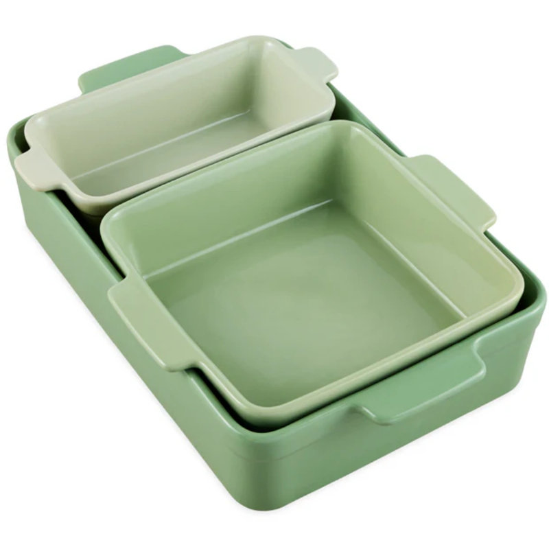 3PC Casserole Cookware Set, Sage Green