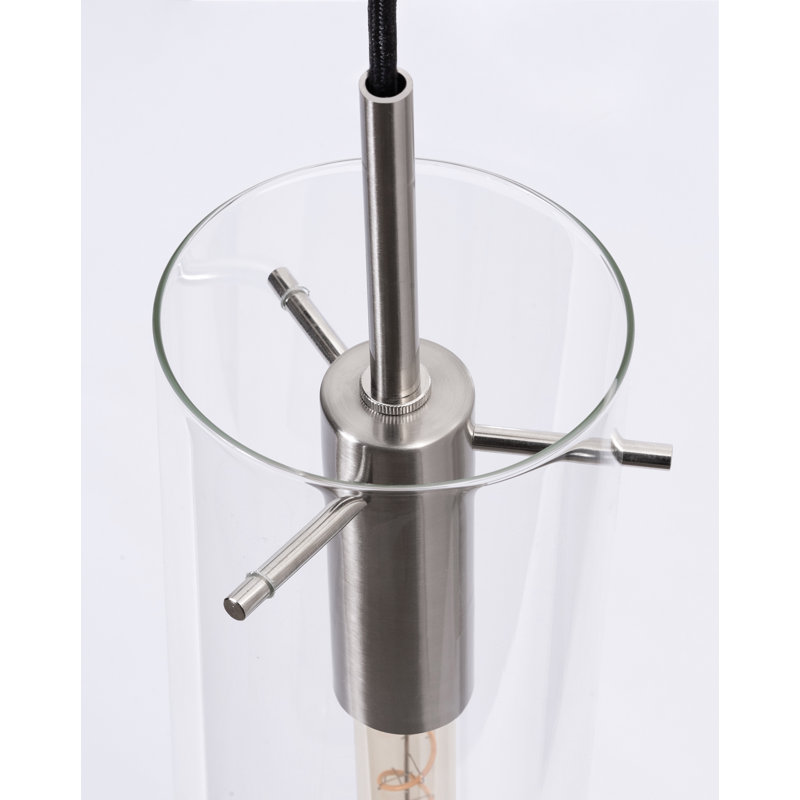 Luminaire suspendu 1 lumière Guglielmo, Nickel satiné