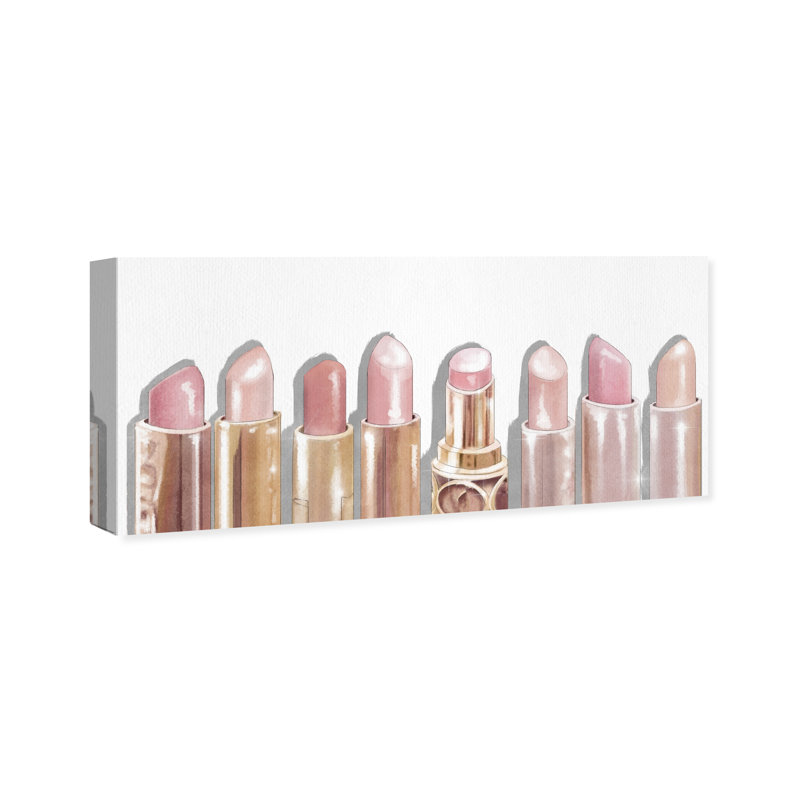 " Lipstick Shades Fashion And Glam Makeup ", 16" H x 36" W, Wrapped Canvas, No Frame