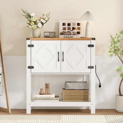 31.5" Farmhouse Console Table,  Entryway Table with Storage Shelf, Coffee Bar Table