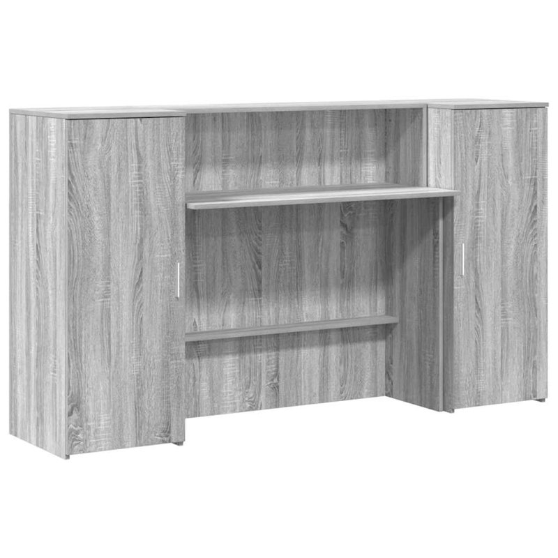 Baki Standing Desk, 103.5cm H x 180cm W x 50cm D, Grey Sonoma