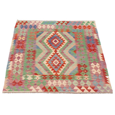 Tapis unique mauve / rouge 4 pi 4 po x 5 pi 8 po Aashi