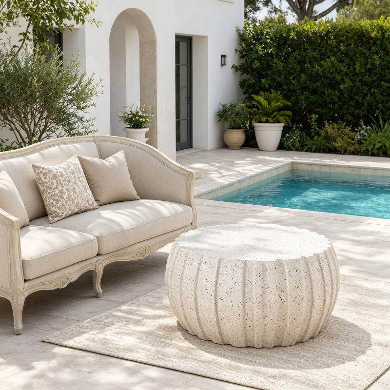 Table basse moderne et imperméable, White