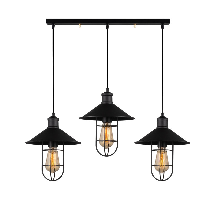 Luminaire suspendu pour îlot de cuisine 3 lumières Genrich