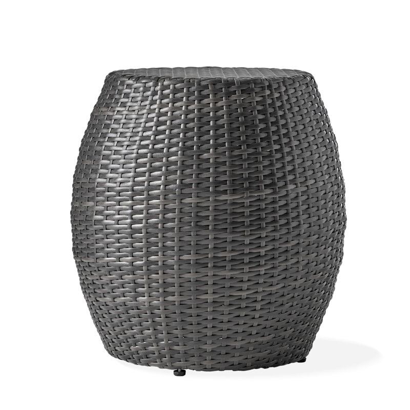 Patio Side Table 14.00" Grey, Iron Composition, Outdoor Grace In , Placement, Progressive Design, Gray