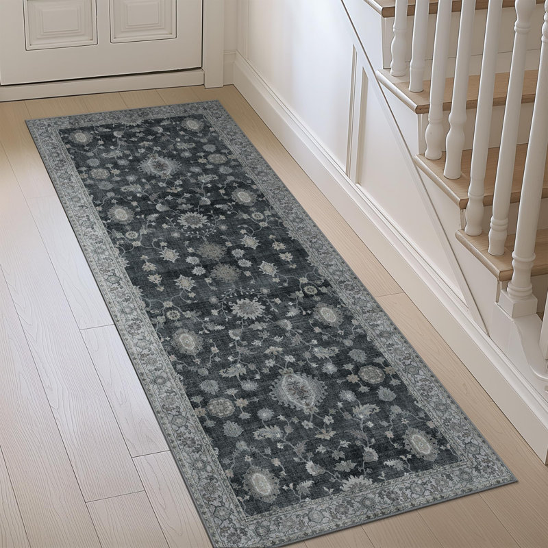Runner Rug For Hallways Machine Washable, 2X5 Non Slip Boho Vintage Lightweight Washable Runners, Thin Floor Rugs