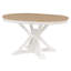 Table de salle à manger extensible rétro avec une rallonge de 12 po pour la salle à manger et le salon (bois de chêne naturel et blanc cassé)-133525961