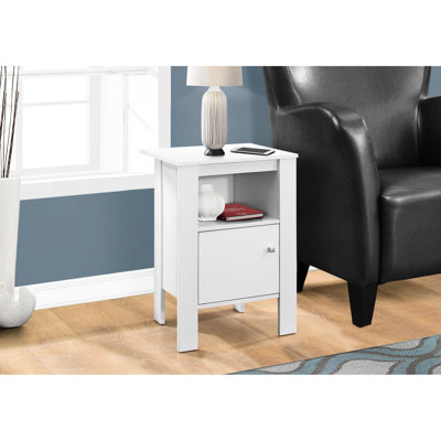 Table d'appoint blanche en stratifié pour salle familiale