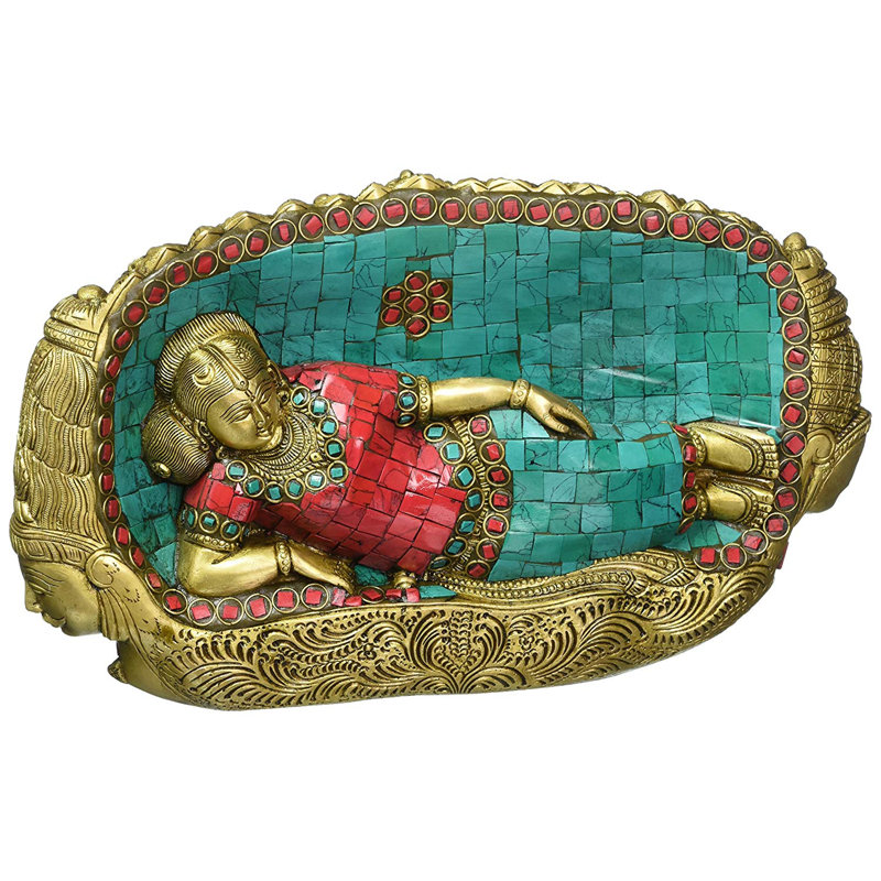 Figurine inclinable de 10 po en laiton fabriquée à la main à la main Ravana