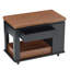 Table basse / table d'appoint moderne 27,6 po avec plateau pliable, roulettes et rangement à plusieurs niveaux en noir et noyer-1616250753
