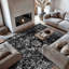 Tapis noir ivoire rétro à médaillon-951764834