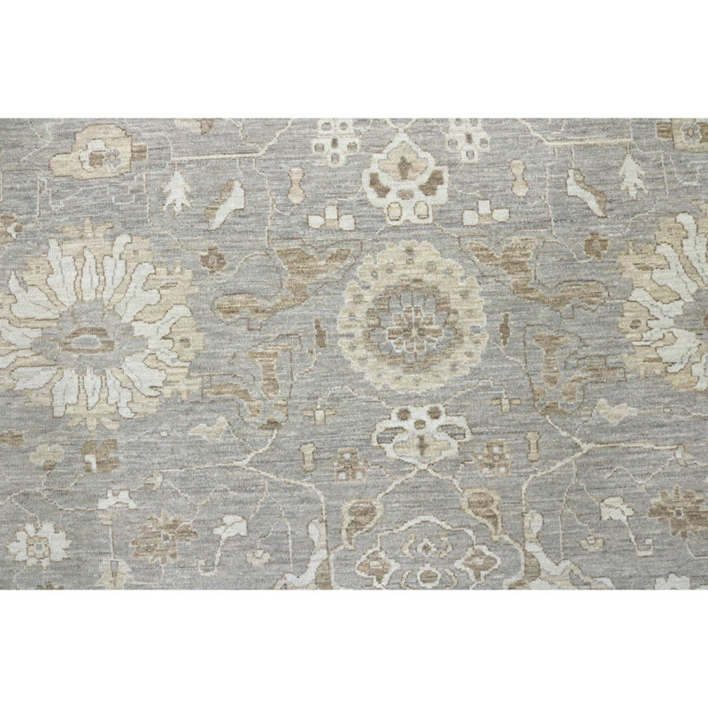 Tapis beige noué à la main de haute qualité, Rectangle de 5 pi x 8 pi