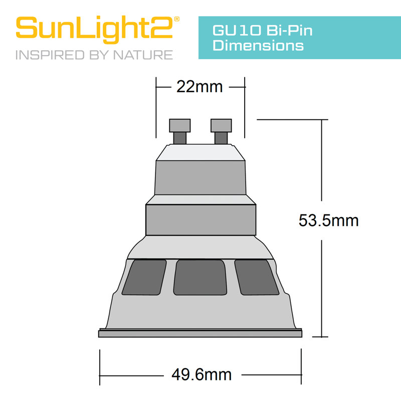Sunlight2® GU10 120V AC, 7W Bulb, Dim to Warm, 3000K to 1800K, 60°Beam Angle, White Finish