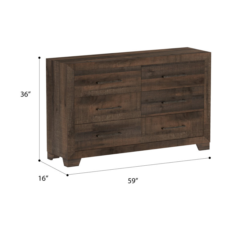Commode 6 tiroirs Plinz Brown