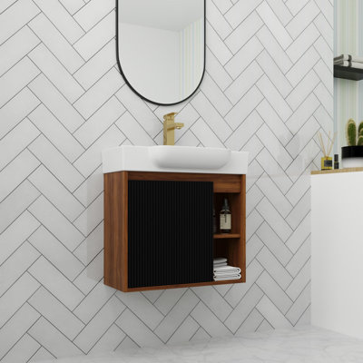 Bathroom Vanity With Sink In 24 Inch, Floating Bathroom Vanity With Soft Close Door
