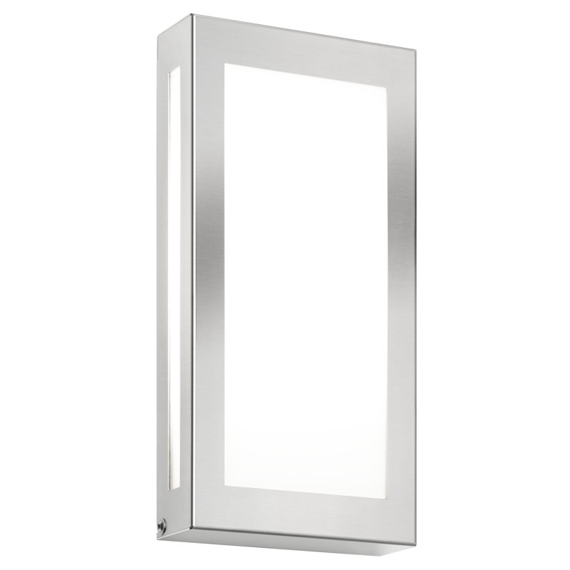 45cm H Integrated LED Opal Glass Glass Outdoor Armed Sconce, Light grey